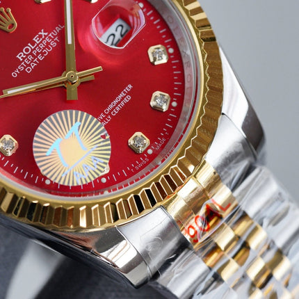 DATEJUST 41MM TWO-TONE RED DIAL JUBILEE BRACELET