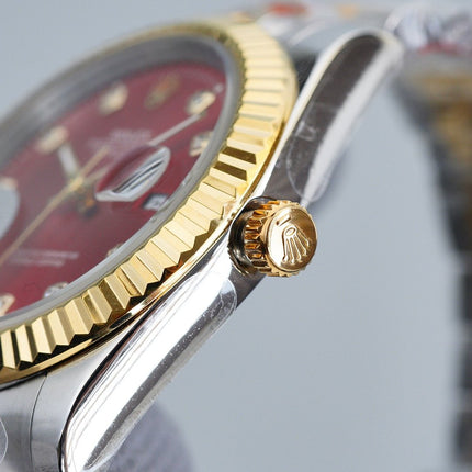 DATEJUST 41MM TWO-TONE RED DIAL JUBILEE BRACELET