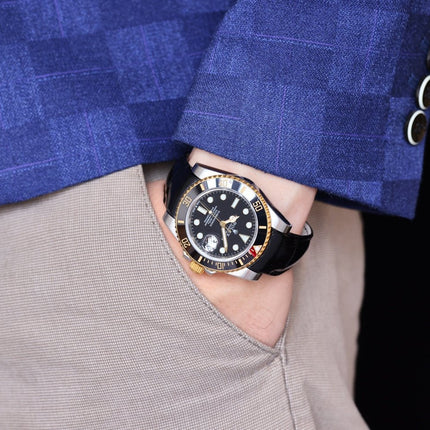 SUBMARINER DATE 40 STEEL CASE GOLD BLACK CERAMIC LEATHER