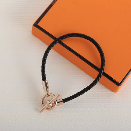 GLENAN PINK GOLD LEATHER BRACELET