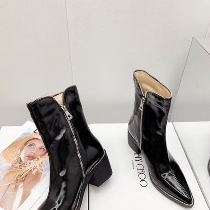 JIMMY CHOO 26S ANKLE BOOTS 55 MM IN BLACK  PATENT CALFSKIN