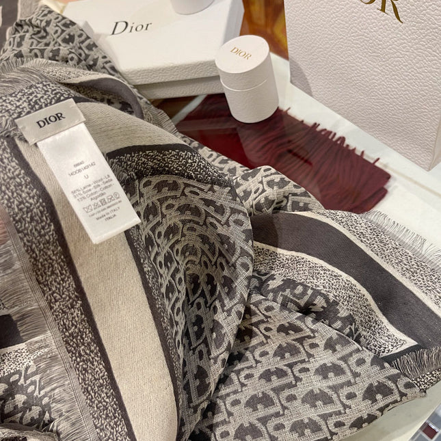 DIOR 26S SCARF 140 IN CASHMERE AND SILK 513693
