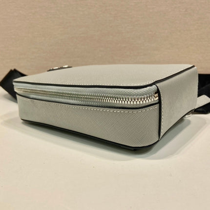 CHEST BAG 20 IN ECHO GRAY SAFFIANO LEATHER