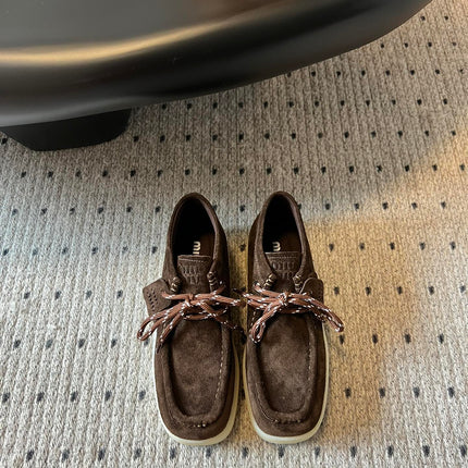 MIUMIU 26S CHUKKA BOOTS IN DARK BROWN SUEDE