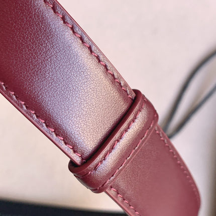 YSL 25S BELT 24 MM IN DARK RED CALFSKIN 529683