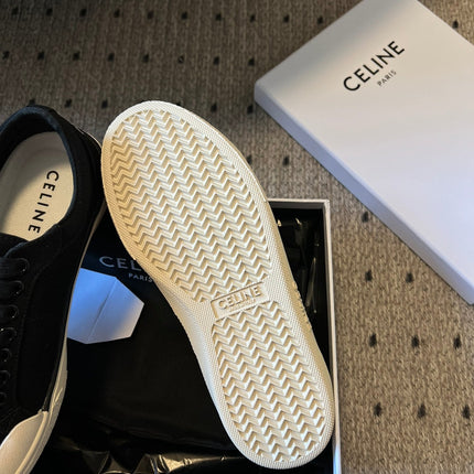 TRAINER LOW LACE-UP SNEAKER IN BLACK CANVAS