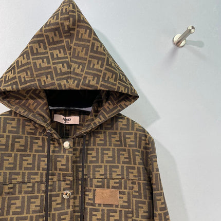 FENDI 26S CROPPED HOODED KNIT JACKET 509