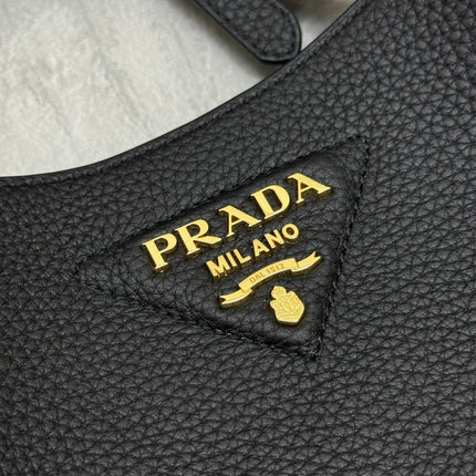 PRADA SHOULDER BAG 20 IN BLACK CALFSKIN