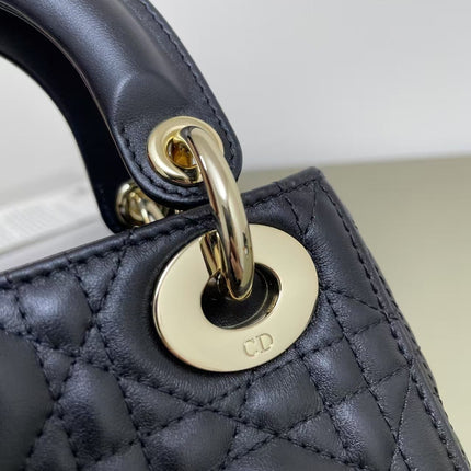 DIOR 26S LADY BAG 17 IN BLACK LAMBSKIN