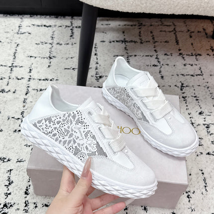 JIMMY CHOO 26S SNEAKERS IN WHITE SUEDE
