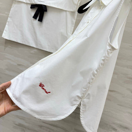 CHANEL 26S SLEEVELESS SHIRT COLLAR TOP STYLE 1197