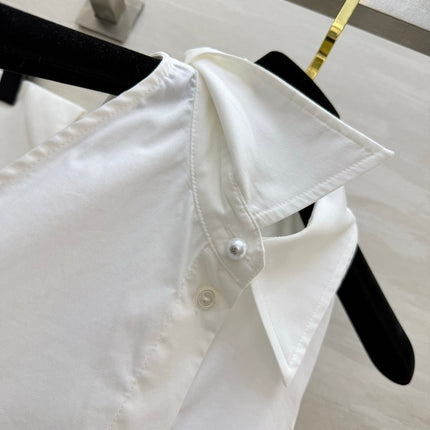 CHANEL 26S SLEEVELESS SHIRT COLLAR TOP STYLE 1197