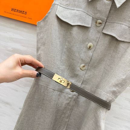 HERMES 26S SLEEVELESS DRESS 662