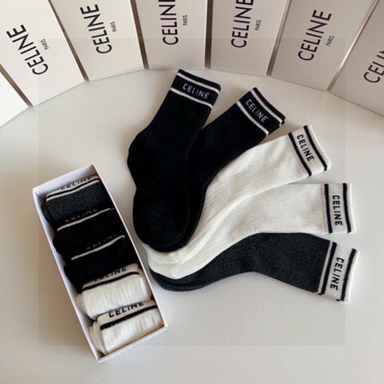 CELINE 26S CREW SOCKS 373798 (1 BOX)