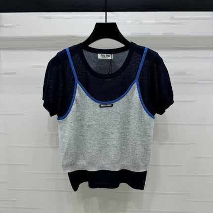 MIU 25S 2 PIECE KNITTED TOP WITH STRAPS 264131