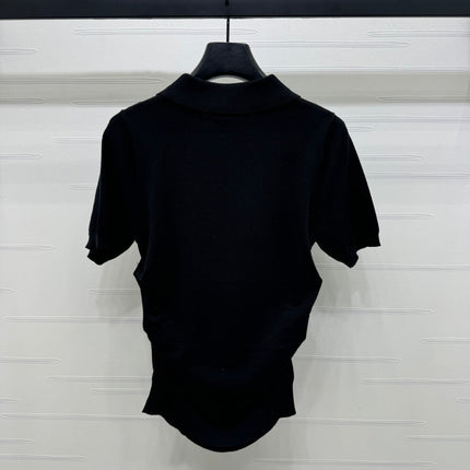 PRAD 25S SHORT SLEEVE KNIT TOP 264123