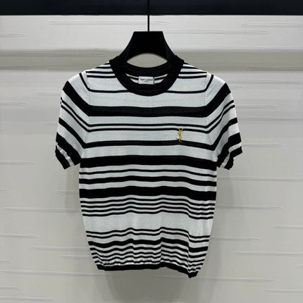 YSL 25S WHITE COLLAR SHORT SLEEVE T-SHIRT 264093