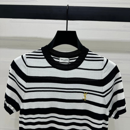 YSL 25S WHITE COLLAR SHORT SLEEVE T-SHIRT 264093