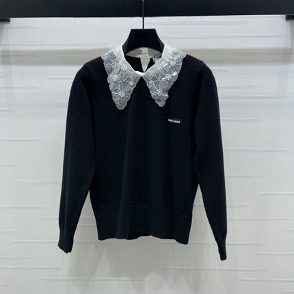 MIUMIU LACE-COLLAR SWEATER STYLE 816