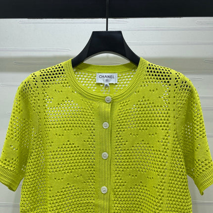 CHANEL 26S OPENWORK KNIT CARDIGAN 1335