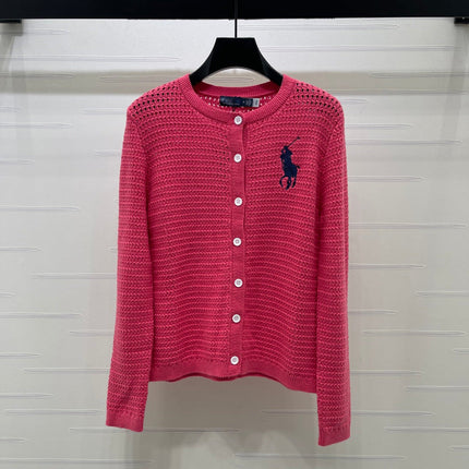 RALPH LAUREN 26S LONG-SLEEVE OPENWORK KNIT CARDIGAN 594