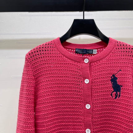 RALPH LAUREN 26S LONG-SLEEVE OPENWORK KNIT CARDIGAN 594