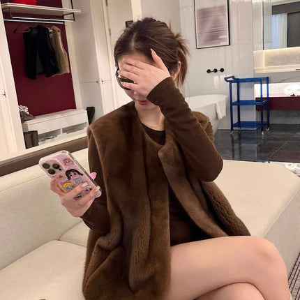 HERMES 25S SLEEVELESS MINK FUR VEST 475