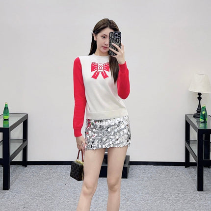CHANEL 25S LONG-SLEEVE ROUND-NECK SWEATER 507