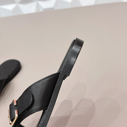CHLOÉ 26S SANDALS IN BLACK CALFSKIN