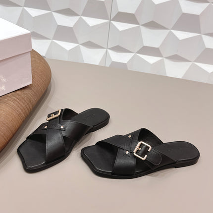 CHLOÉ 26S SANDALS IN BLACK CALFSKIN