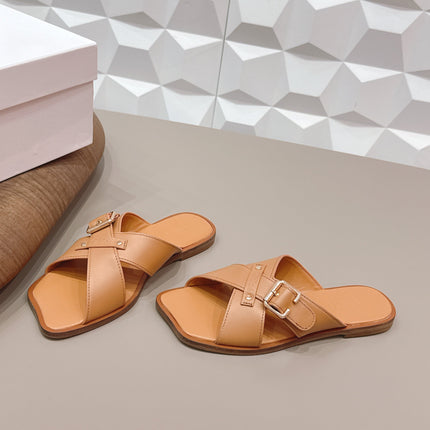 CHLOÉ 26S SANDALS IN LIGHT BROWN CALFSKIN