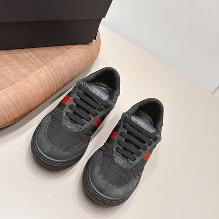 GUCCI 26S SNEAKERS IN BLACK SUEDE AND FABRIC