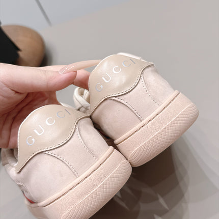 GUCCI 26S SNEAKERS IN LIGHT BEIGE SUEDE AND FABRIC
