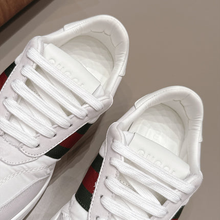 GUCCI 26S SNEAKERS IN WHITE SUEDE AND FABRIC