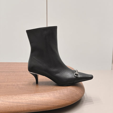 GUCCI 26S ANKLE BOOTS 65 MM IN BLACK CALFSKIN