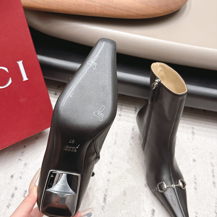 GUCCI 26S ANKLE BOOTS 65 MM IN BLACK CALFSKIN