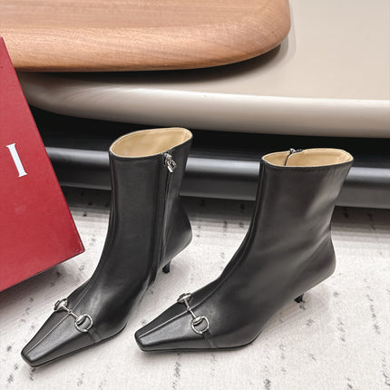 GUCCI 26S ANKLE BOOTS 65 MM IN BLACK CALFSKIN
