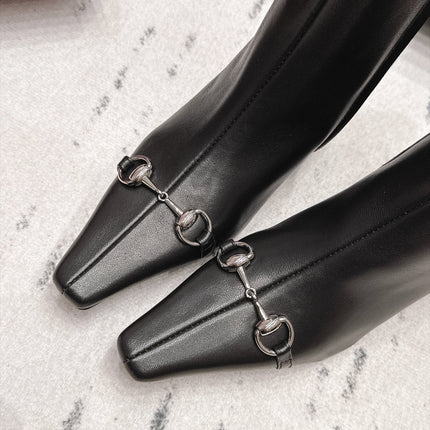 GUCCI 26S ANKLE BOOTS 65 MM IN BLACK CALFSKIN