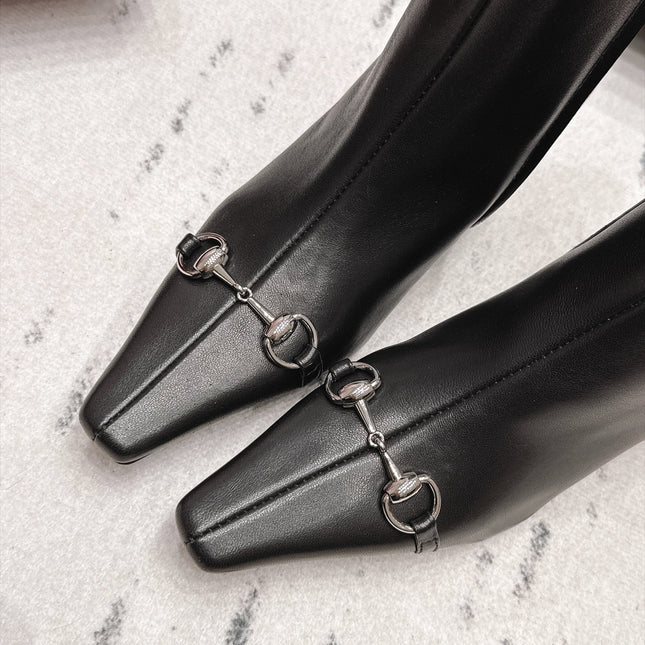 GUCCI 26S ANKLE BOOTS 65 MM IN BLACK CALFSKIN