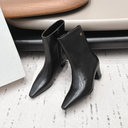 CELINE 26S ANKLE BOOTS 60 MM IN BLACK SMOOTH CALFSKIN