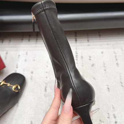 GUCCI 26S ANKLE BOOTS 55 MM IN BLACK LAMBSKIN