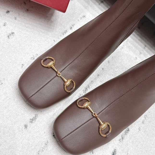 GUCCI 26S ANKLE BOOTS 55 MM IN DARK BROWN LAMBSKIN