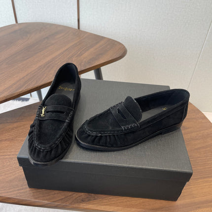 YSL 26S LOAFER IN BLACK SUEDE