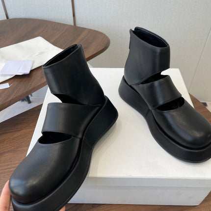 THE ROW 26S PLATFORM MARY JANE IN BLACK CALFSKIN