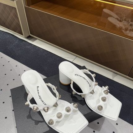 RIOT 65MM SANDAL IN WHITE LAMBSKIN