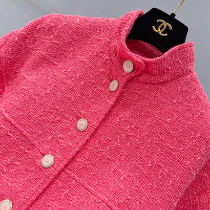 CHANEL 26S SHORT-SLEEVE STAND COLLAR JACKET 889