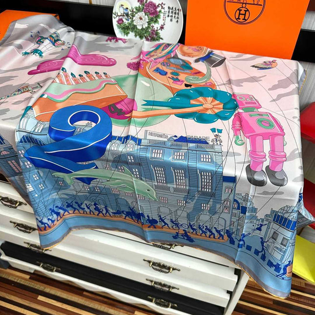 HERMES 26S SCARF 90 IN SILK 496096