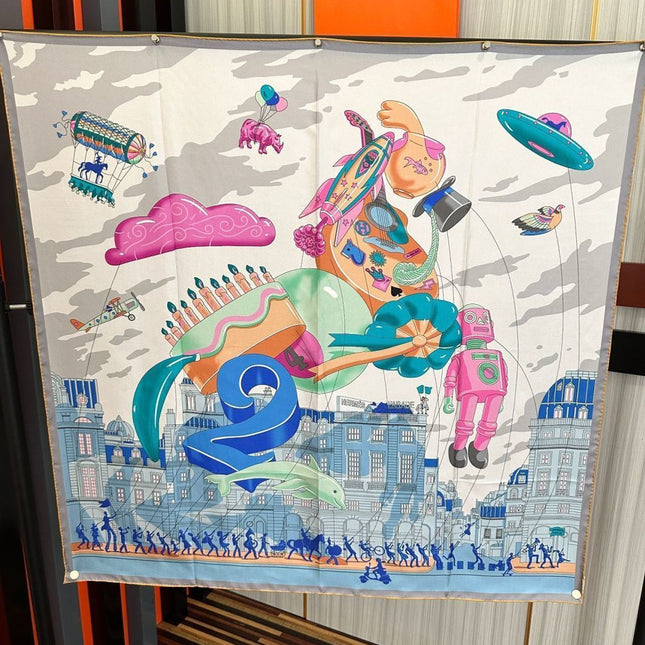 HERMES 26S SCARF 90 IN SILK 496096
