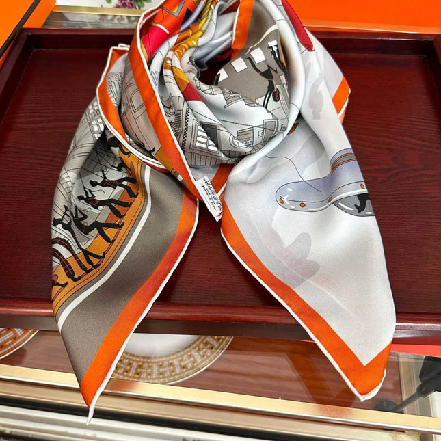 HERMES 26S SCARF 90 IN SILK 496097