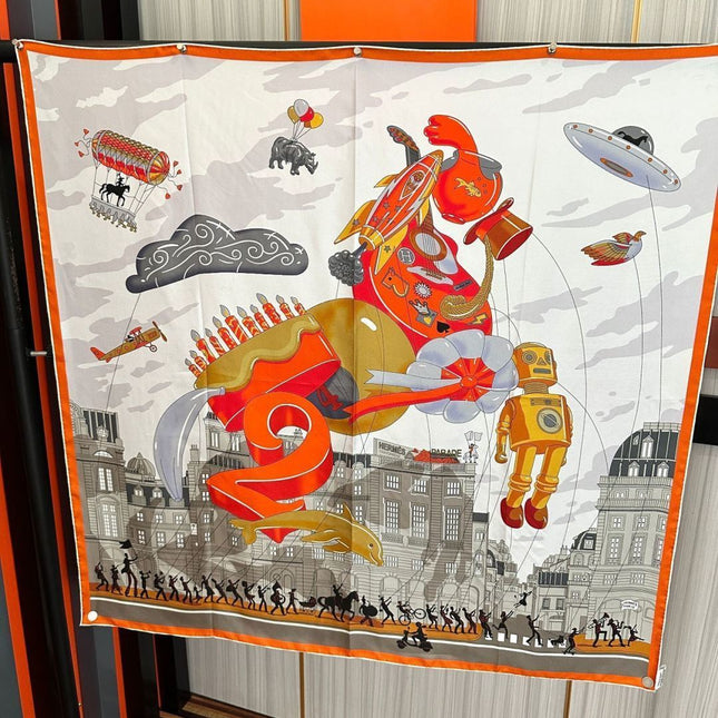 HERMES 26S SCARF 90 IN SILK 496097